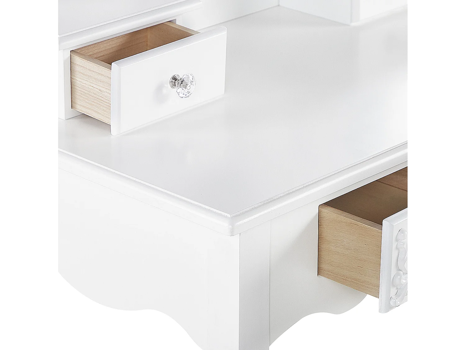 Coiffeuse avec miroir et tabouret AMOUR Blanc