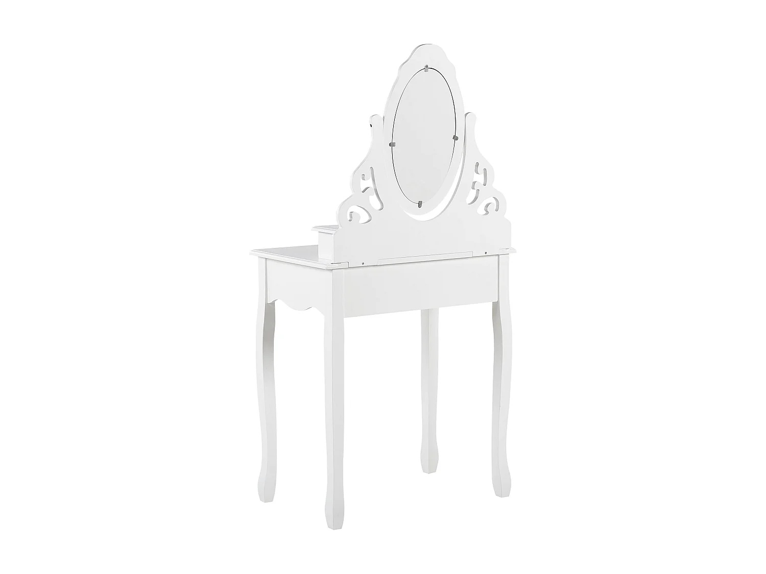 Coiffeuse avec miroir et tabouret AMOUR Blanc