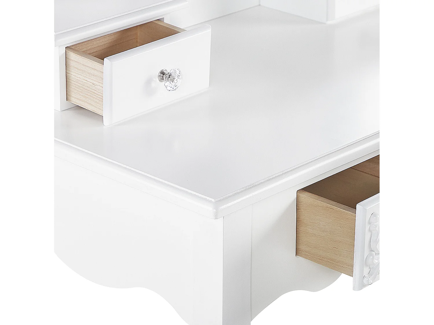 Coiffeuse avec miroir et tabouret AMOUR Blanc