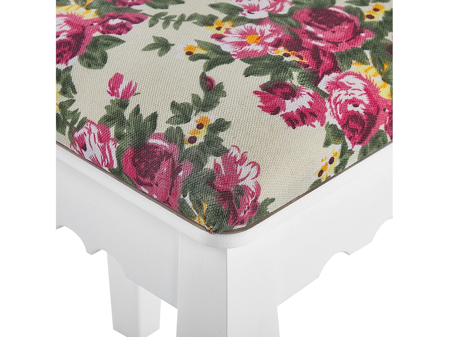 Coiffeuse avec miroir et tabouret AMOUR Blanc