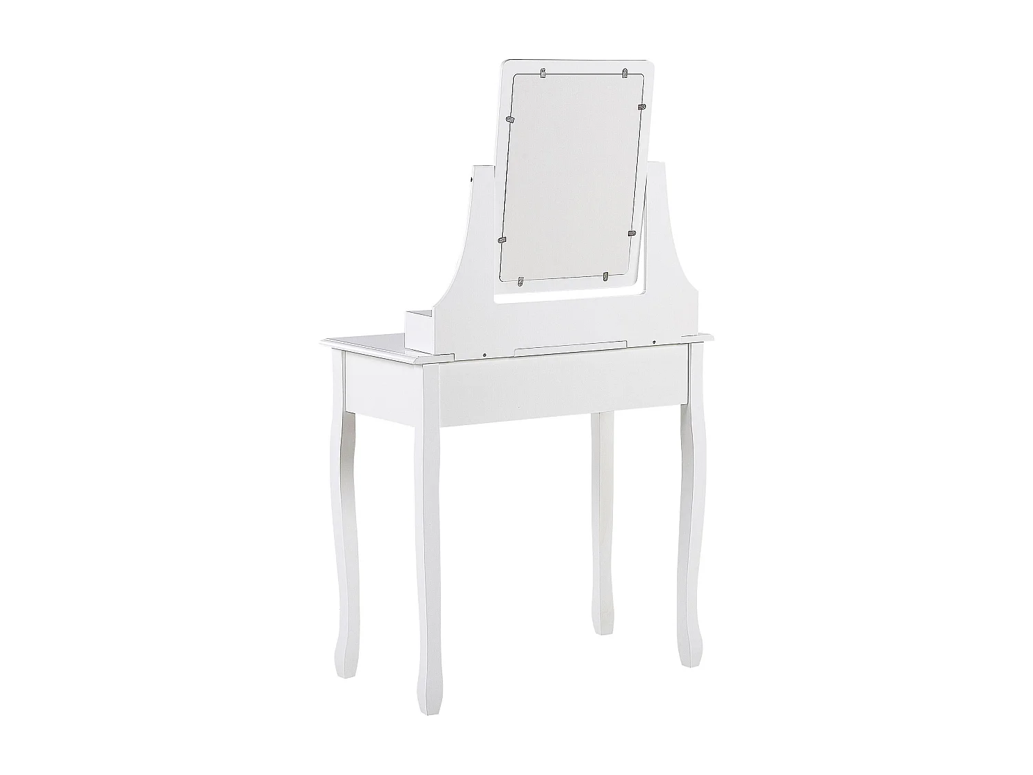 Schminktisch mit rechteckigem Spiegel Hocker 5 Schubladen weiß RAYON