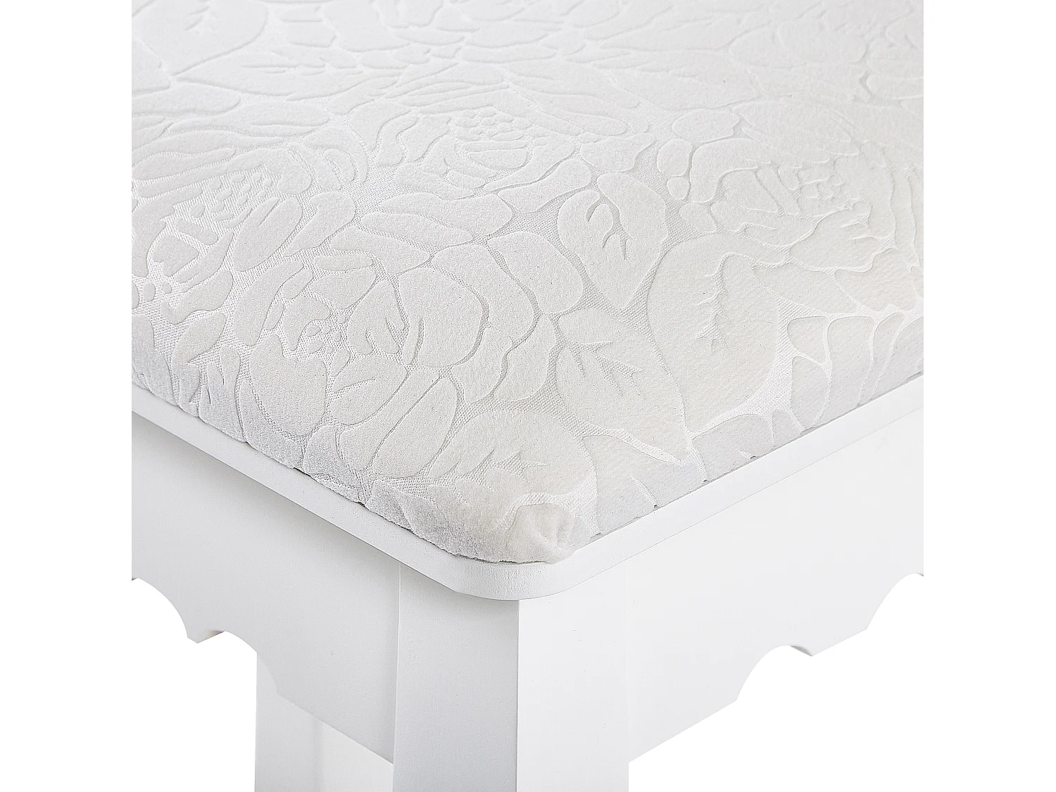 Coiffeuse avec miroir et tabouret RAYON Blanc