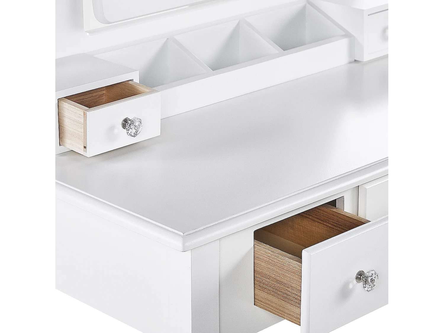 Tocador con espejo y taburete RAYON Blanco