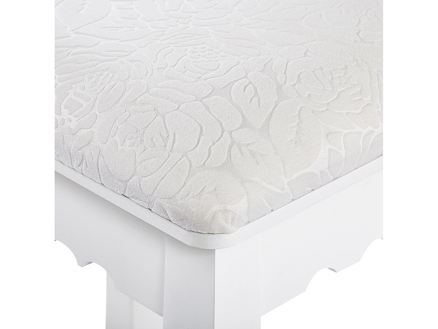 Tocador con espejo y taburete RAYON Blanco