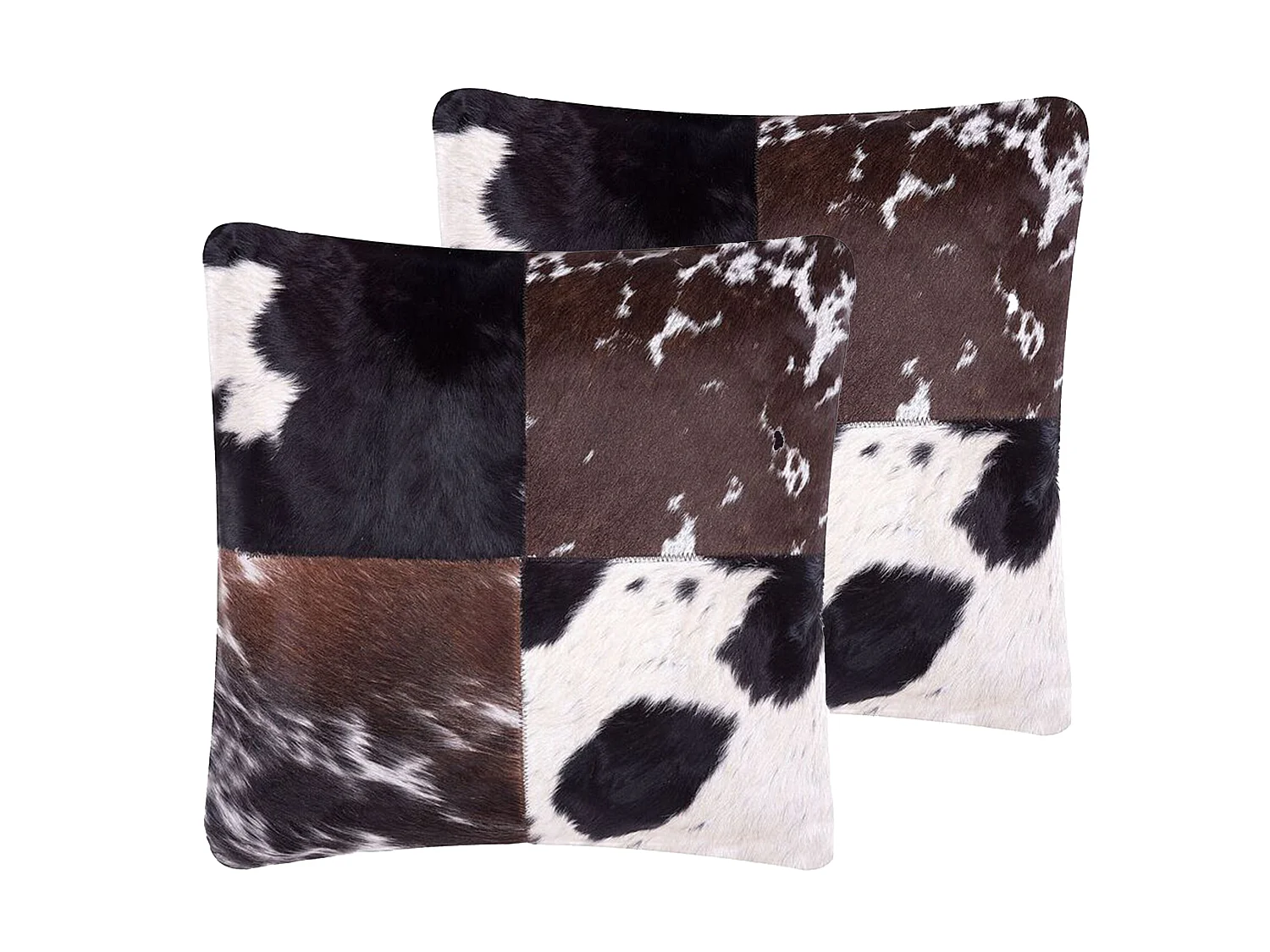 Set di 2 cuscini decorativi in vera pelle 45 x 45 cm marrone scuro MARADY