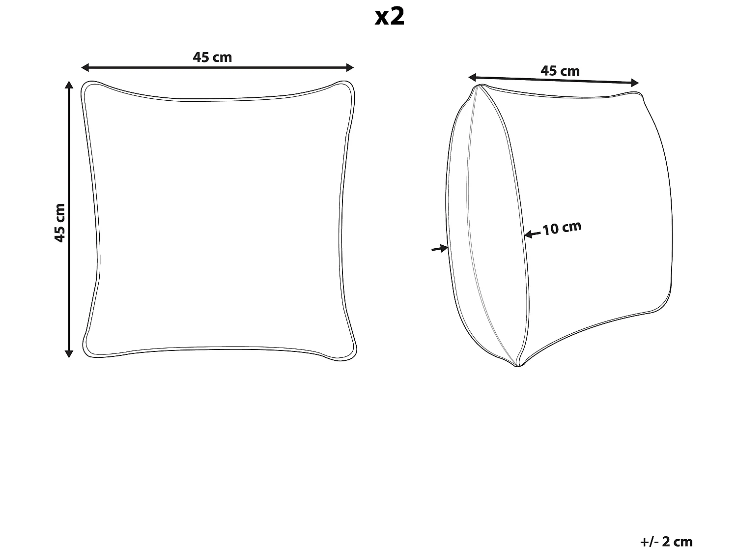 Set di 2 cuscini decorativi in vera pelle 45 x 45 cm marrone scuro MARADY