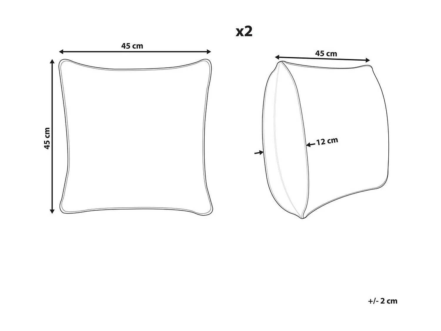 Set van 2 decoratieve kussens GARDENIA Fluweel 45 x 45 cm Blauw Abstract patroon