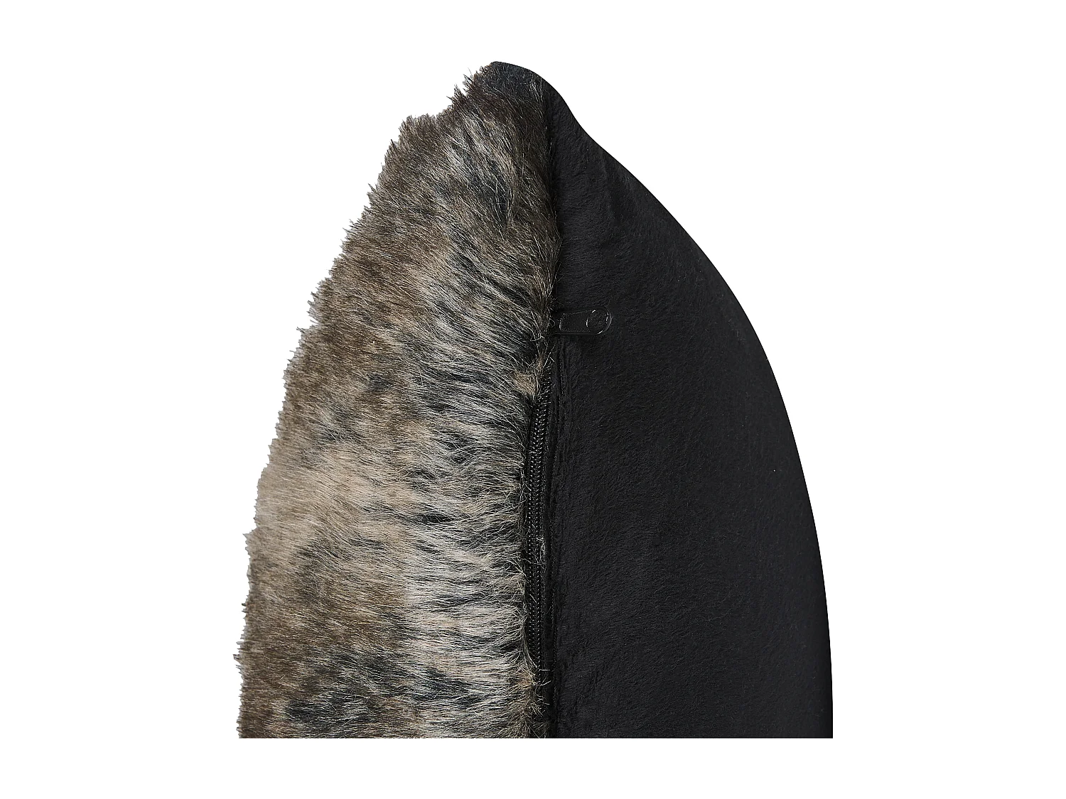 Lot de 2 coussins décoratifs RUBRUM Fourrure synthétique 45 x 45 cm Gris À rayure