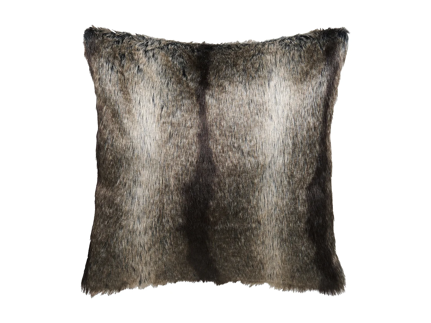 Lot de 2 coussins décoratifs RUBRUM Fourrure synthétique 45 x 45 cm Gris À rayure