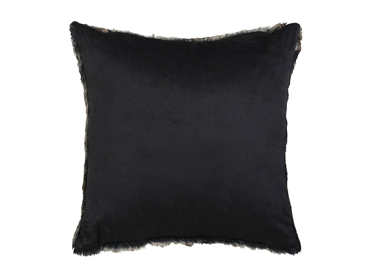 Lot de 2 coussins décoratifs RUBRUM Fourrure synthétique 45 x 45 cm Gris À rayure