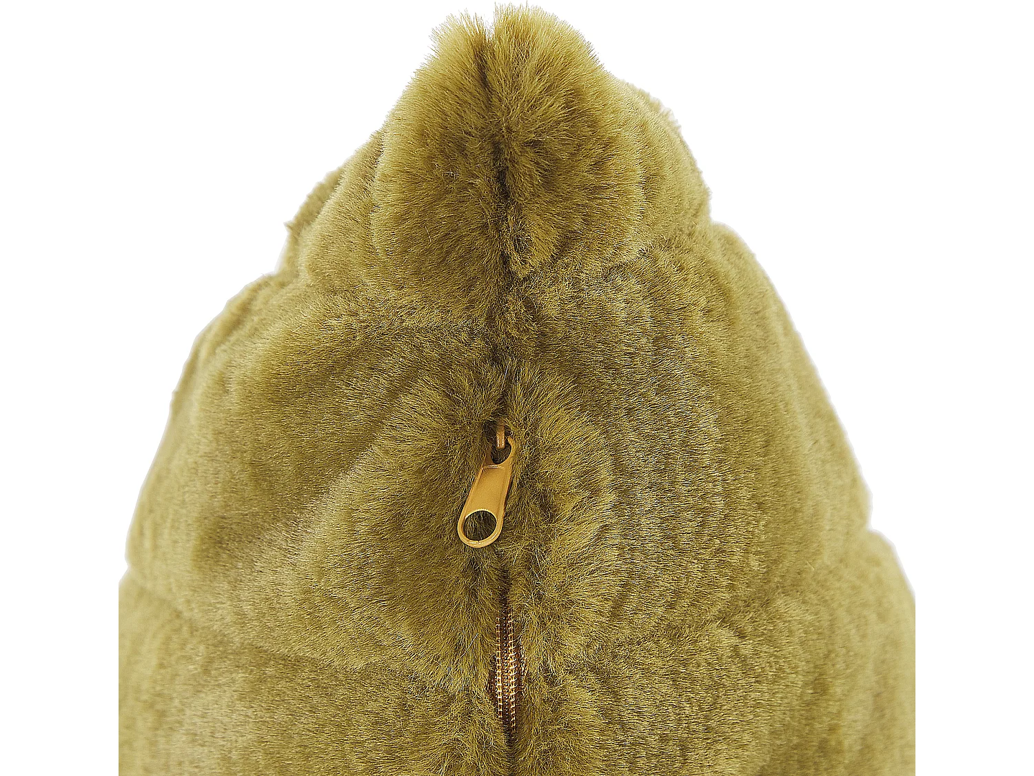 Lot de 2 coussins décoratifs PUMILA Fourrure synthétique 45 x 45 cm Vert olive À rayure