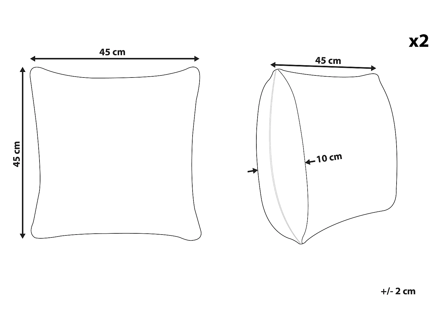 Dekokissen im 2er Set Felloptik 45 x 45 cm gestreiftes Polyester grün Pumila