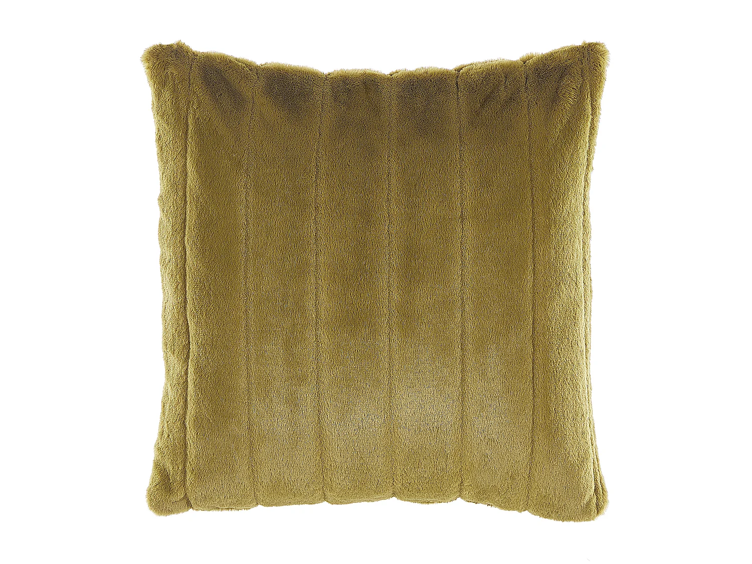 Set di 2 cuscini PUMILA Finta pelliccia 45 x 45 cm Verde oliva A strisce