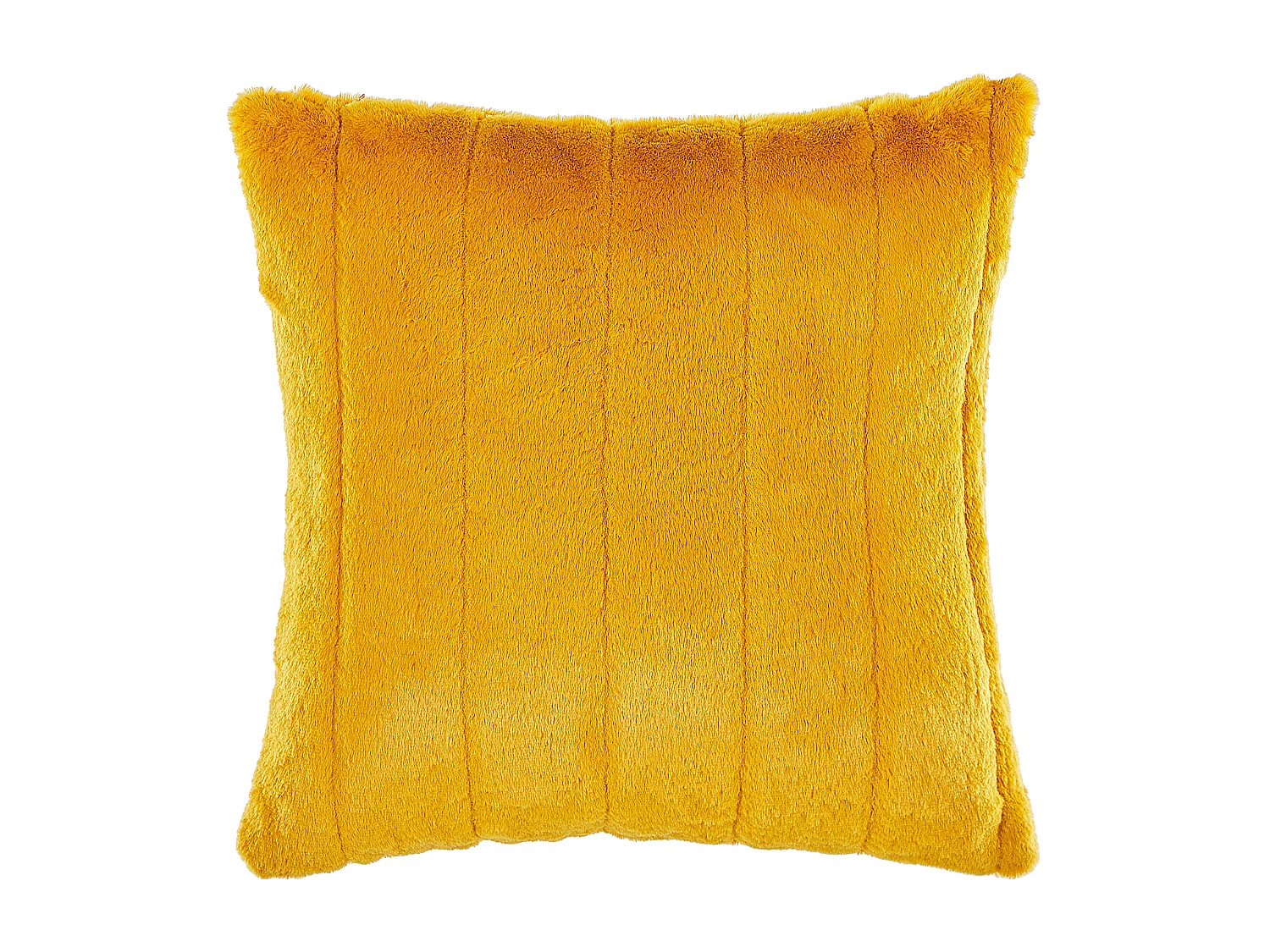 Lot de 2 coussins décoratifs PUMILA Fourrure synthétique 45 x 45 cm Jaune À rayure