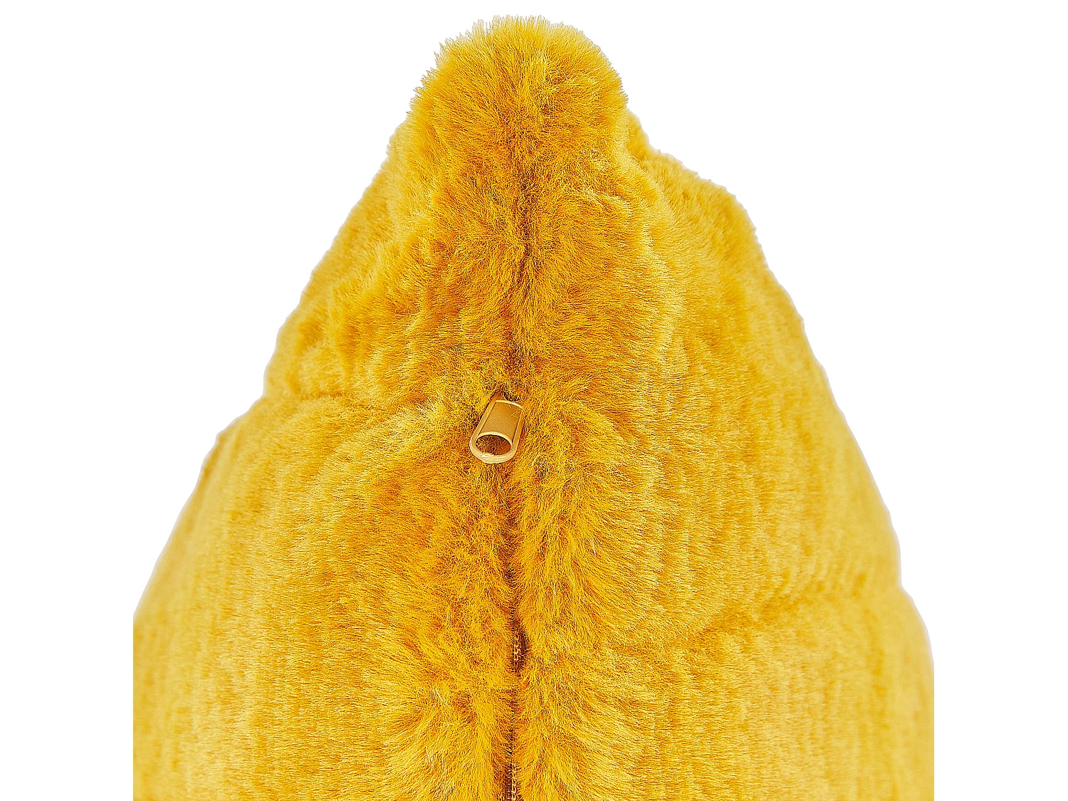 Lot de 2 coussins décoratifs PUMILA Fourrure synthétique 45 x 45 cm Jaune À rayure