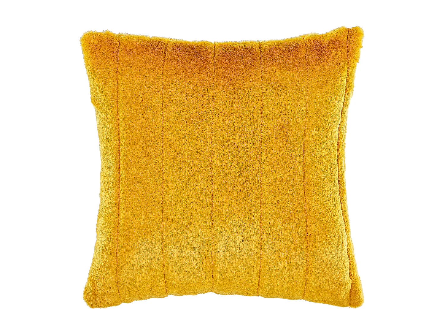 Lot de 2 coussins décoratifs PUMILA Fourrure synthétique 45 x 45 cm Jaune À rayure