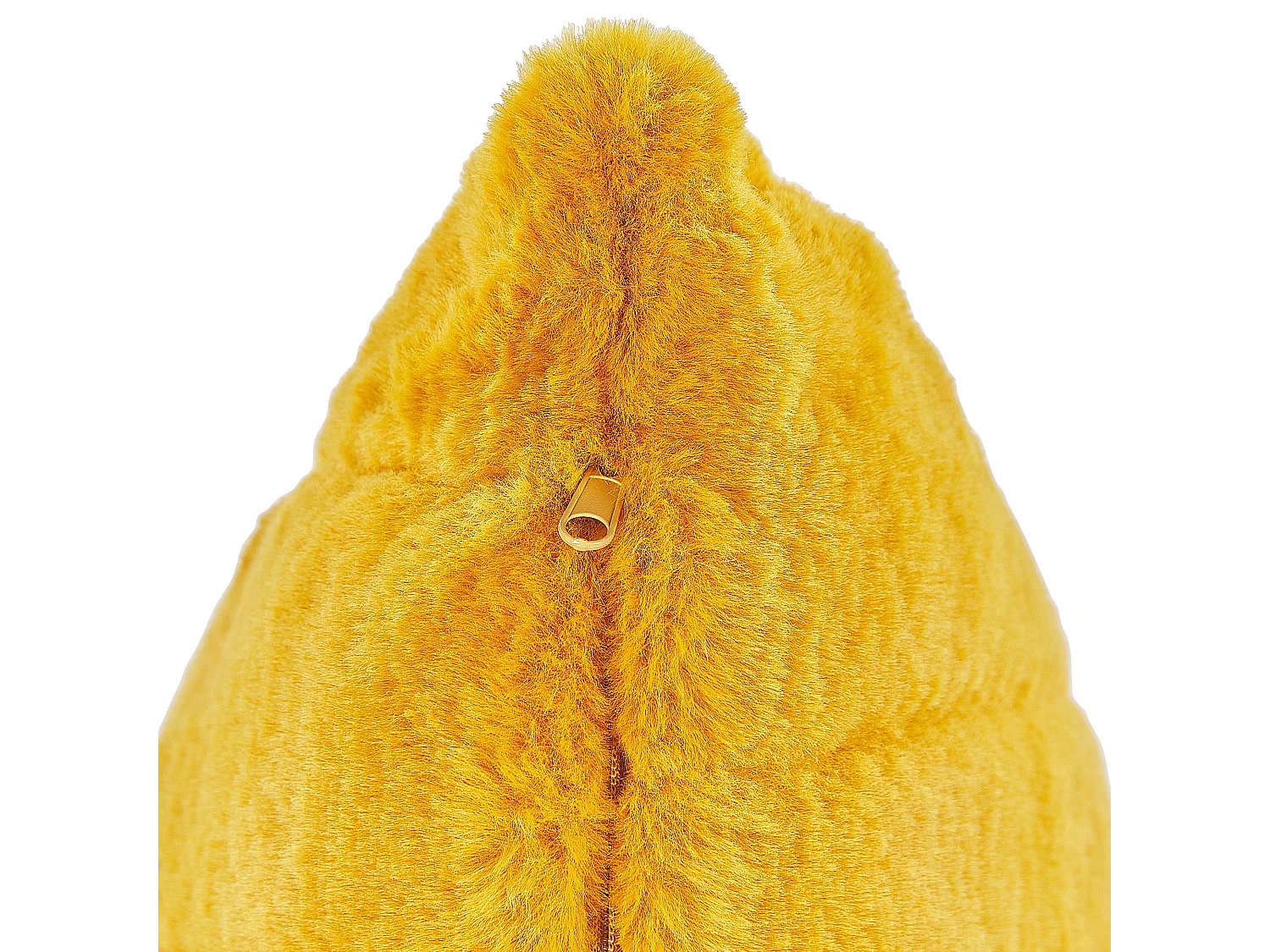 Lot de 2 coussins décoratifs PUMILA Fourrure synthétique 45 x 45 cm Jaune À rayure