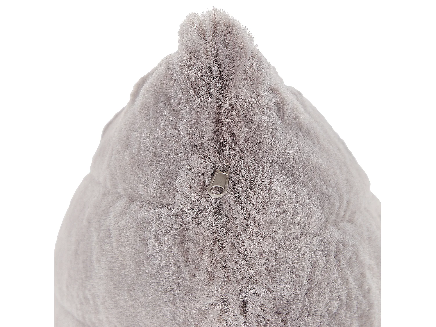 Lot de 2 coussins décoratifs PUMILA Fourrure synthétique 45 x 45 cm Gris clair À rayure