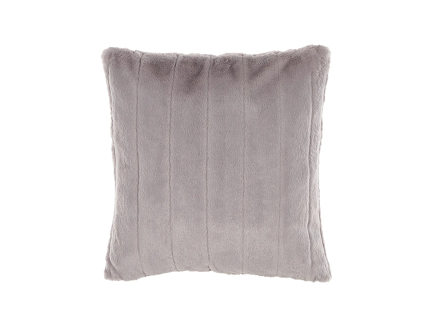 Lot de 2 coussins décoratifs PUMILA Fourrure synthétique 45 x 45 cm Gris clair À rayure