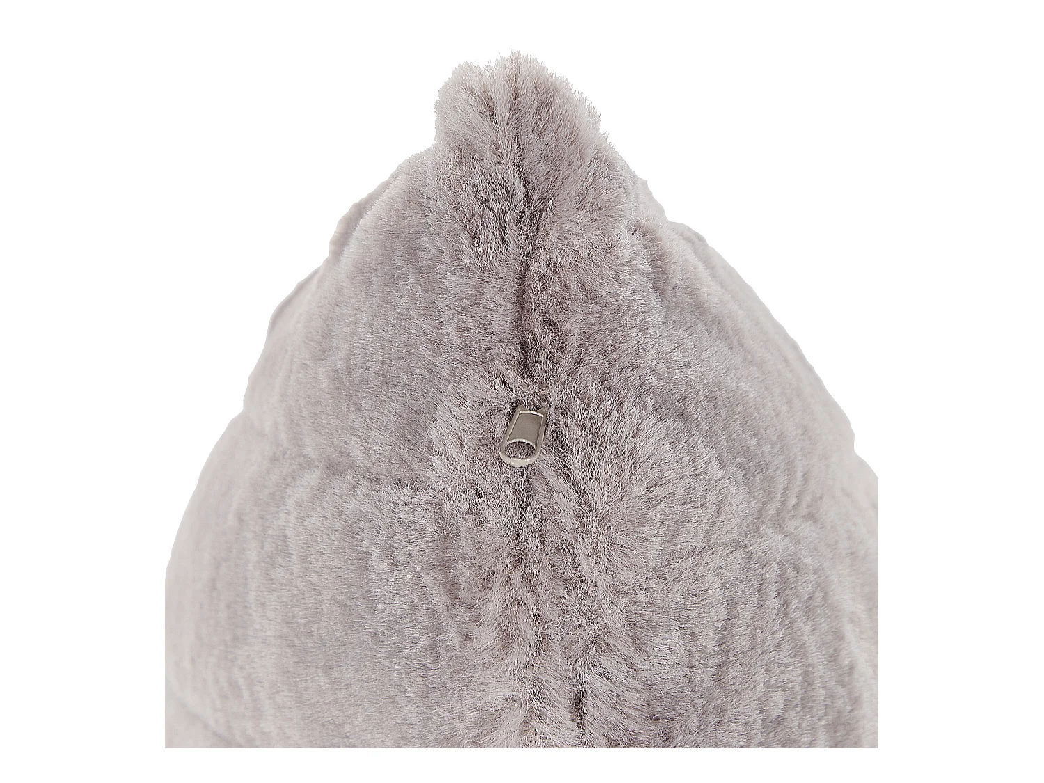 Lot de 2 coussins décoratifs PUMILA Fourrure synthétique 45 x 45 cm Gris clair À rayure