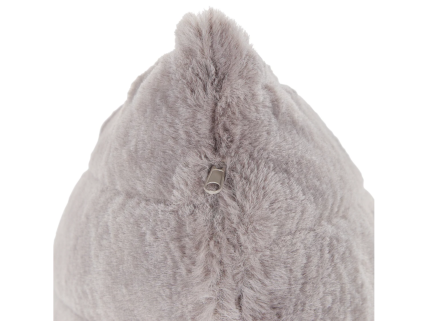 Conjunto de 2 cojines decorativos PUMILA Pelo sintético 45 x 45 cm Gris claro A rayas