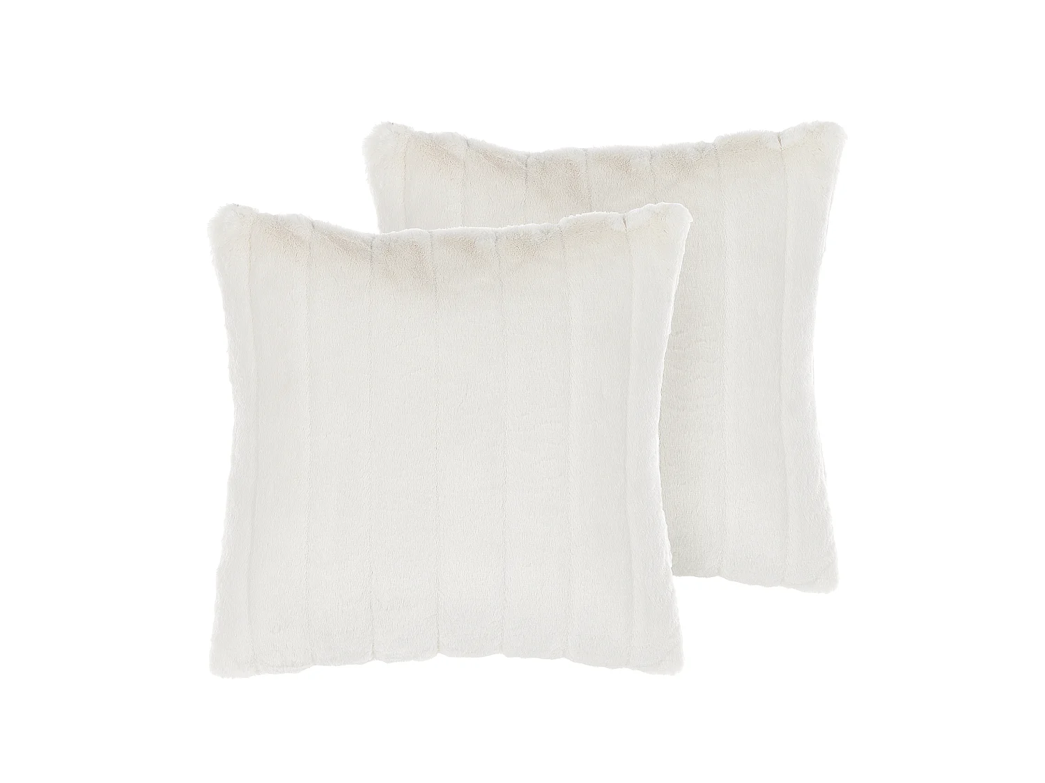 Lot de 2 coussins décoratifs PUMILA Fourrure synthétique 45 x 45 cm Blanc Unicolore