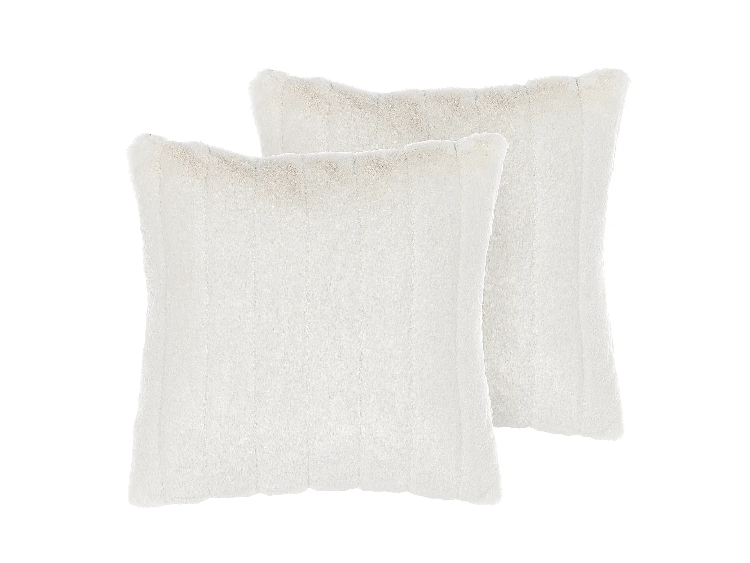 Lot de 2 coussins décoratifs PUMILA Fourrure synthétique 45 x 45 cm Blanc Unicolore