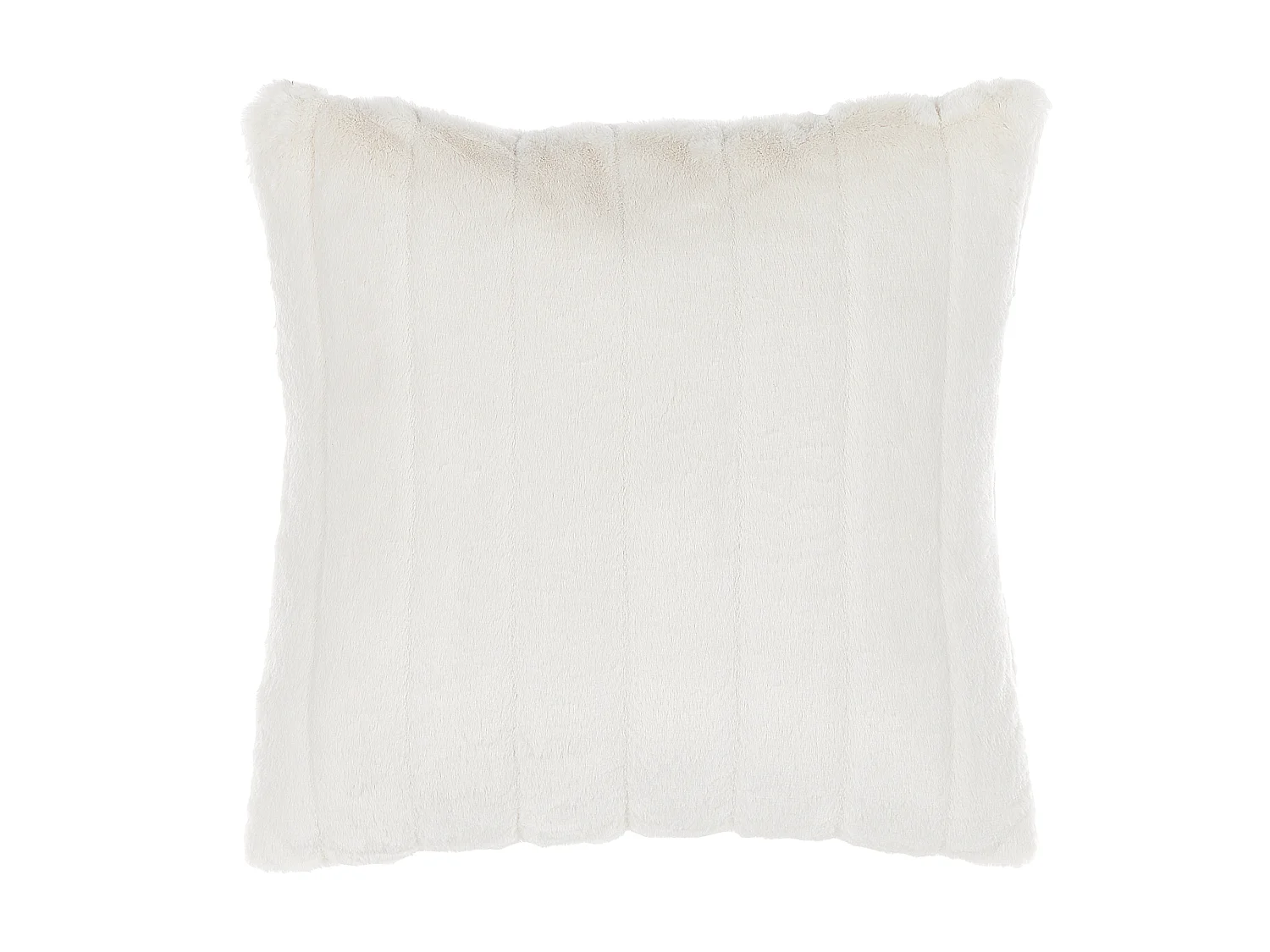 Set of 2 Decorative Cushions PUMILA Faux Fur 45 x 45 cm White Solid