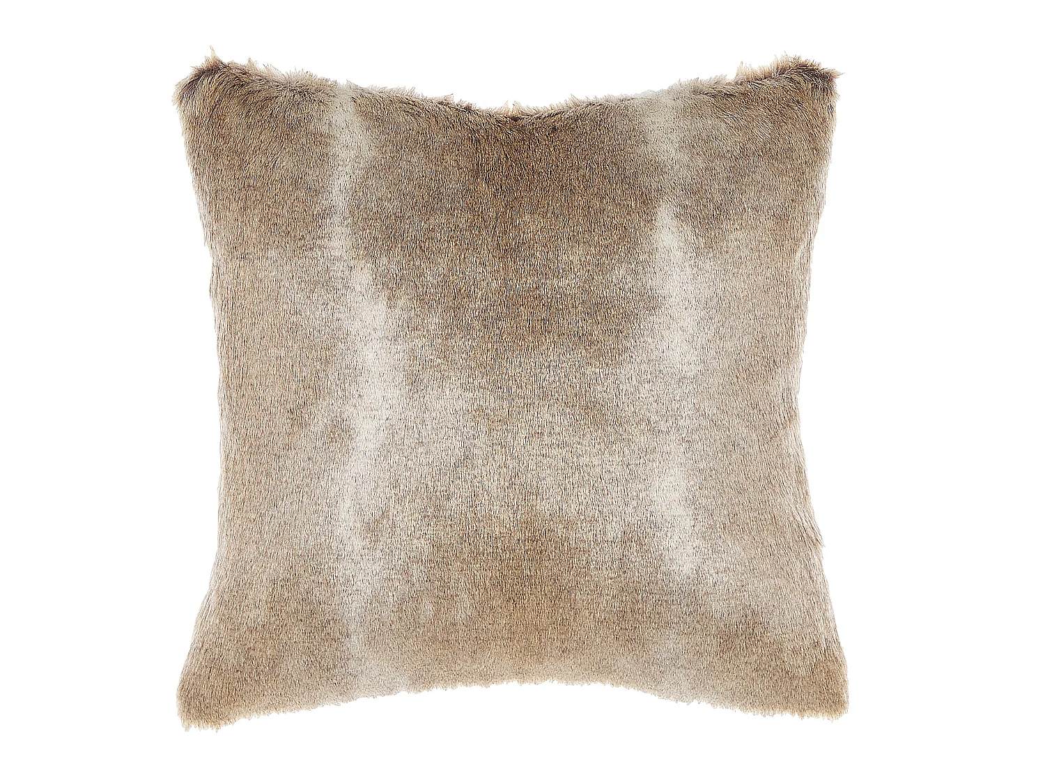 Lot de 2 coussins décoratifs HORDEUM Fourrure synthétique 45 x 45 cm Marron clair Unicolore