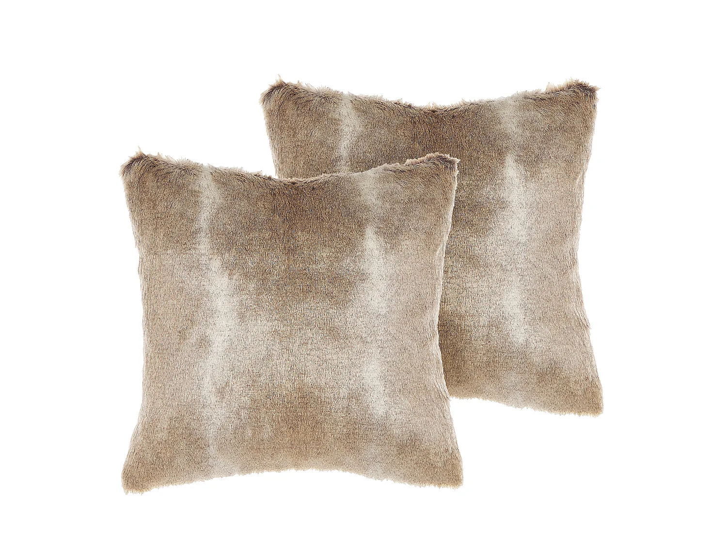 Set van 2 decoratieve kussens HORDEUM Nepbont 45 x 45 cm Lichtbruin Effen