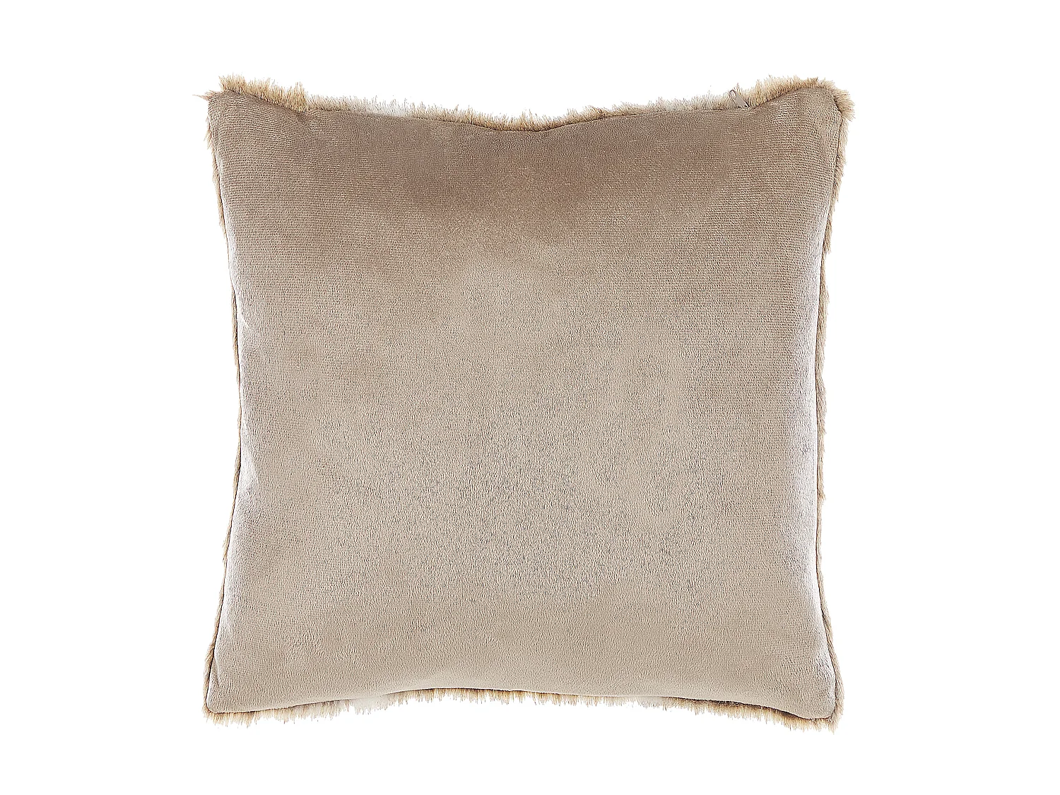 Lot de 2 coussins décoratifs HORDEUM Fourrure synthétique 45 x 45 cm Marron clair Unicolore