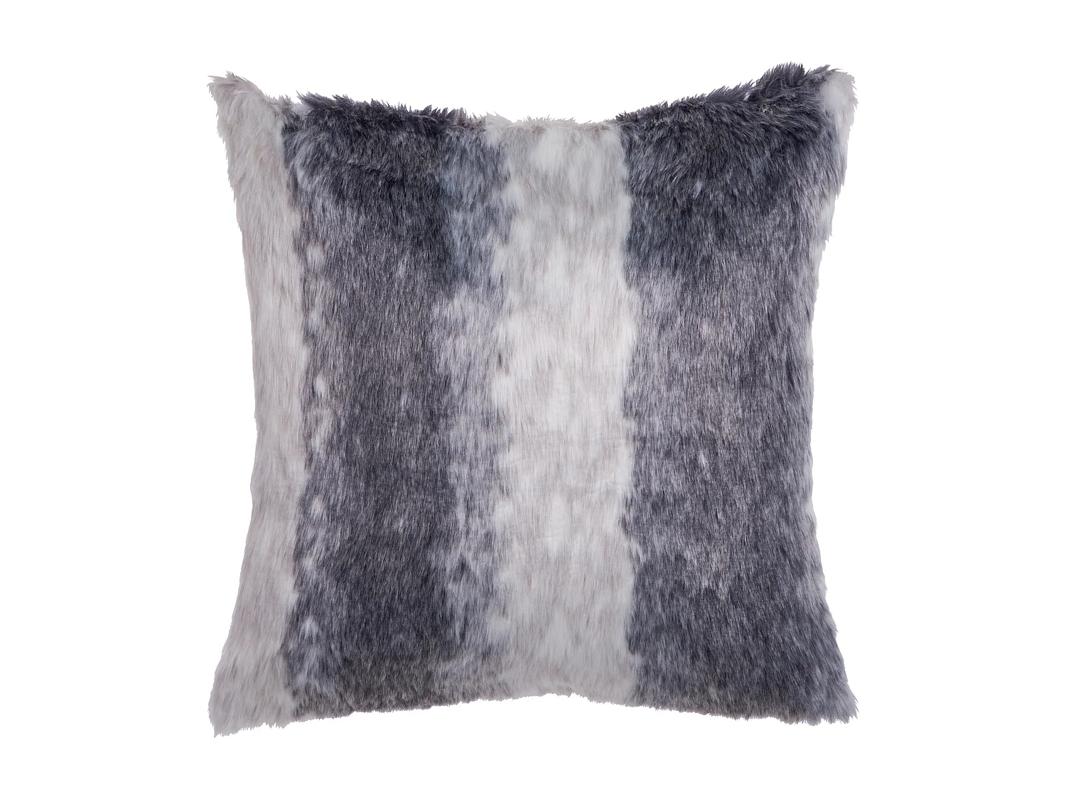 Lot de 2 coussins décoratifs HORDEUM Fourrure synthétique 45 x 45 cm Gris À rayure