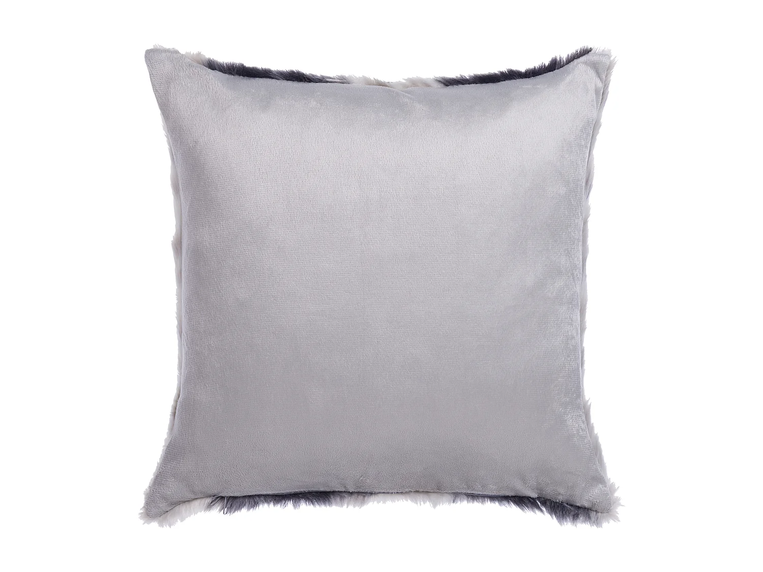 Lot de 2 coussins décoratifs HORDEUM Fourrure synthétique 45 x 45 cm Gris À rayure