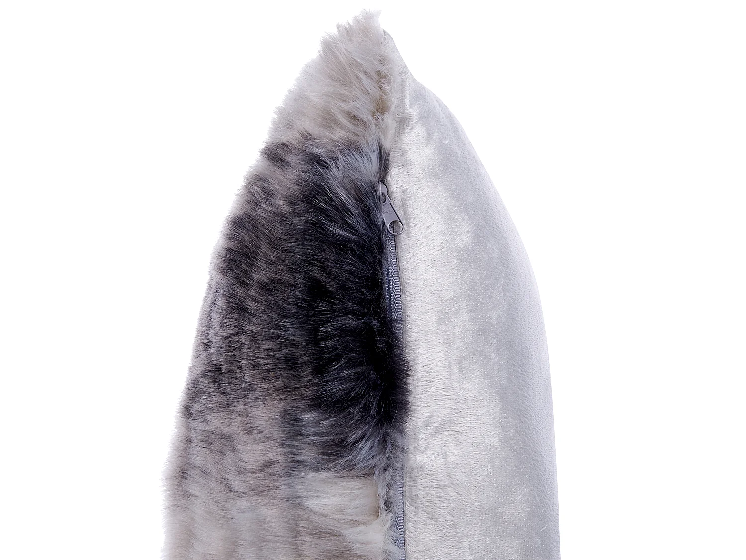 Set of 2 Decorative Cushions HORDEUM Faux Fur 45 x 45 cm Grey Striped