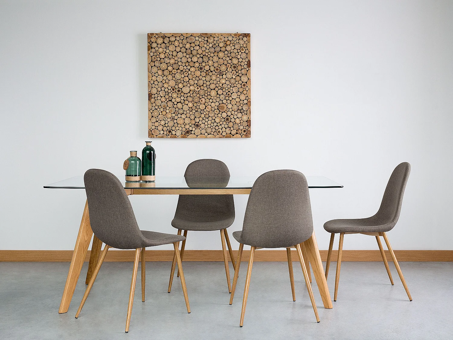 Set di 2 sedie da pranzo tessuto grigio BRUCE