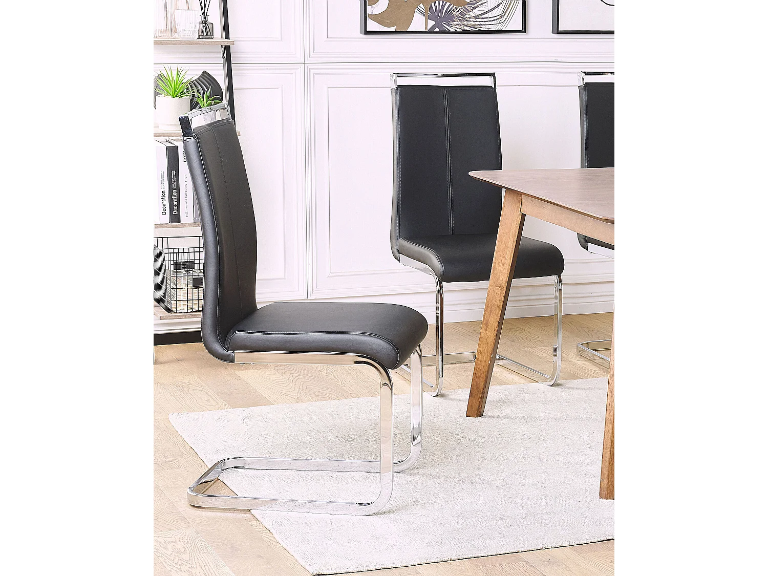 Lot de 2 chaises de salle à manger GREEDIN Cuir PU Noir