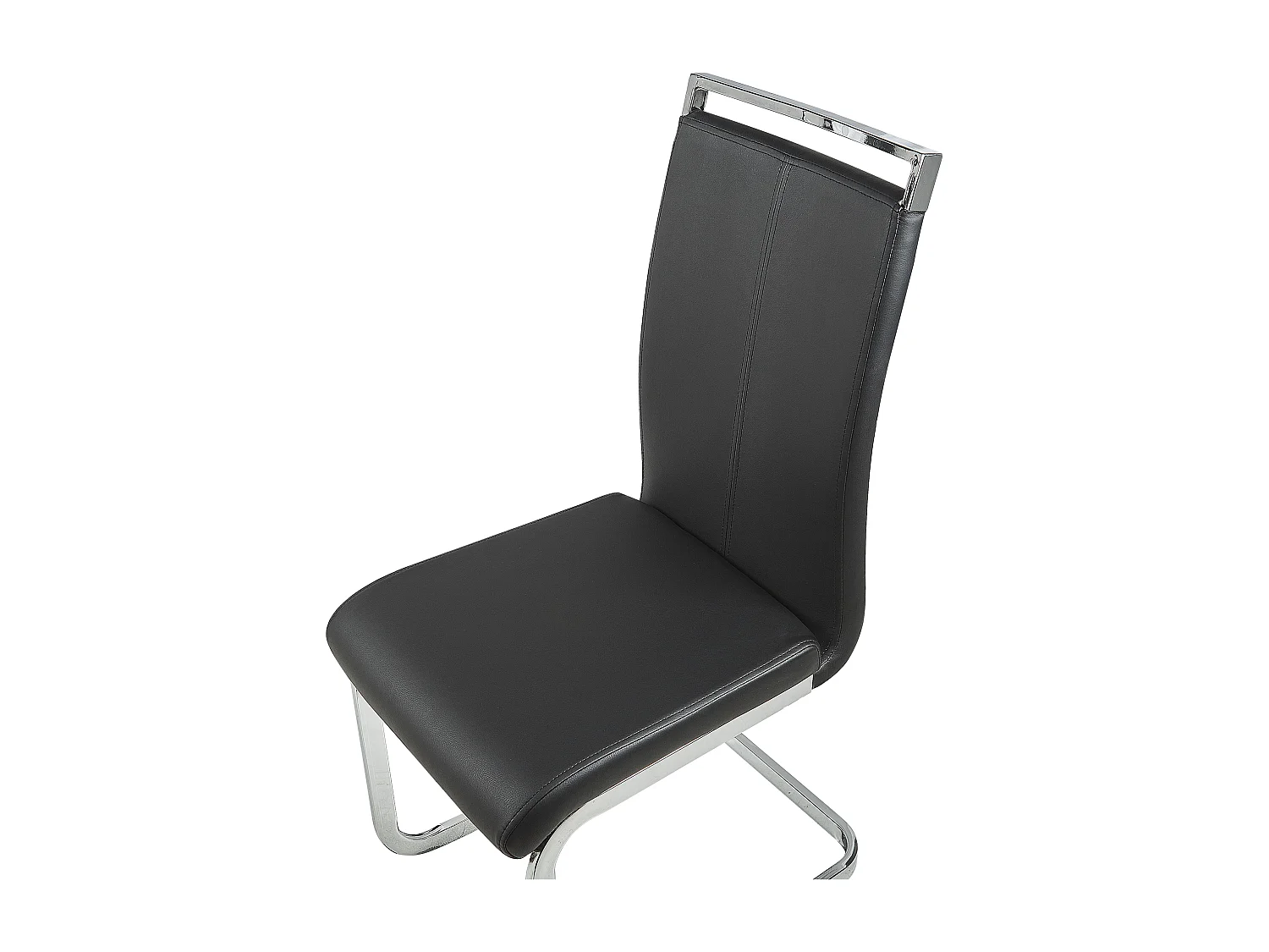 Lot de 2 chaises de salle à manger GREEDIN Cuir PU Noir