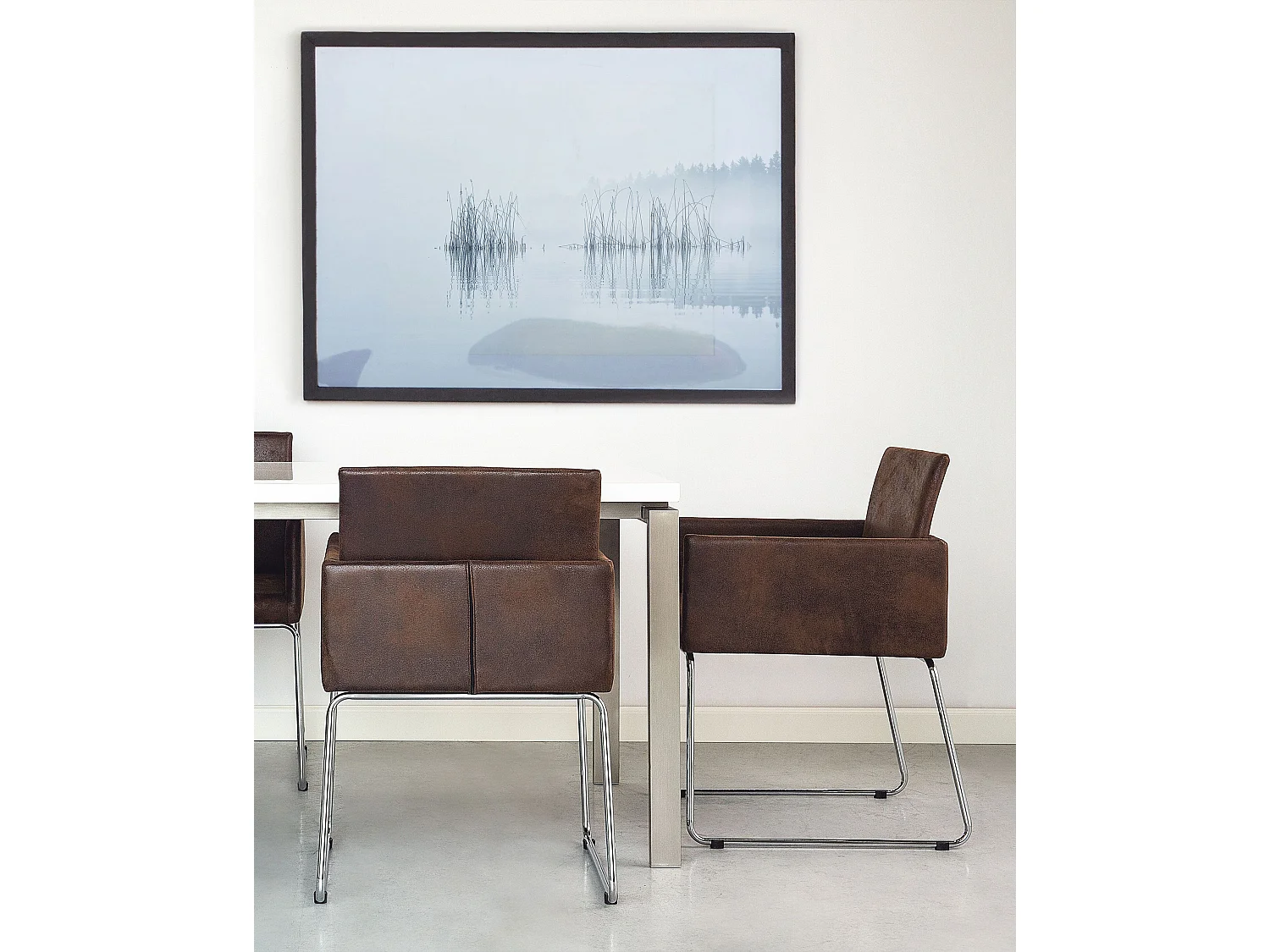 Eetkamerstoel GOMEZ Stof Donkerbruin