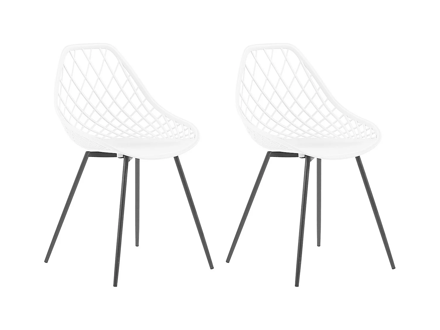 Lot de 2 chaises de salle à manger CANTON Blanc
