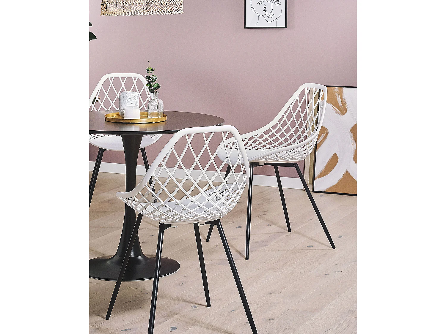 Lot de 2 chaises de salle à manger CANTON Blanc