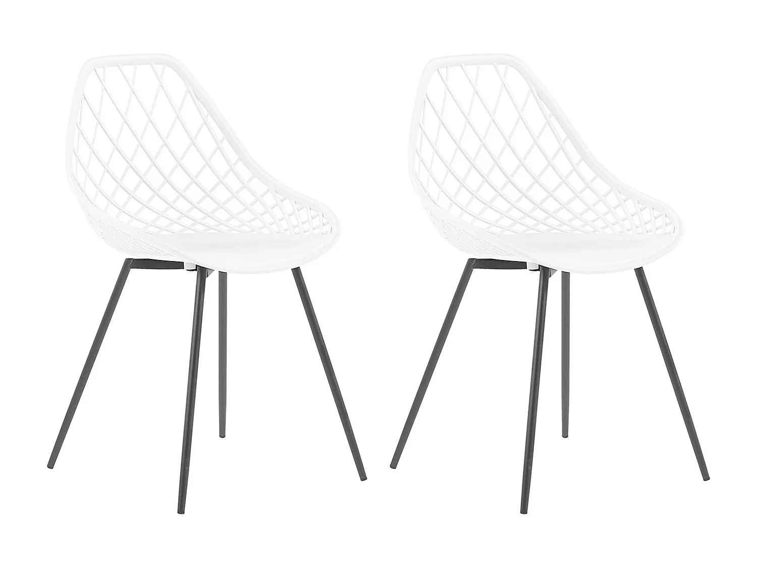 Lot de 2 chaises de salle à manger CANTON Blanc