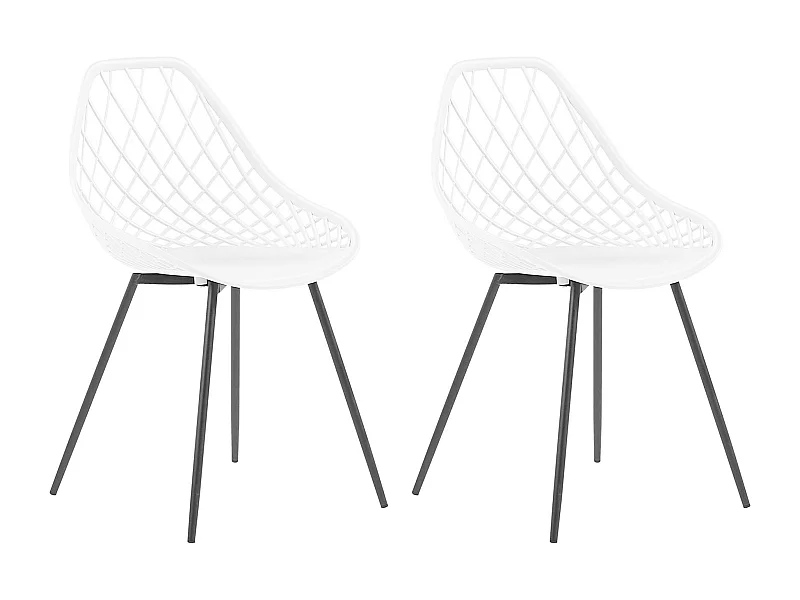 Set van 2 eetkamerstoelen CANTON Wit