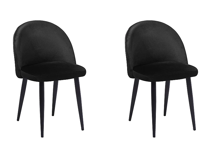 Lot de 2 chaises de salle à manger VISALIA Velours Noir