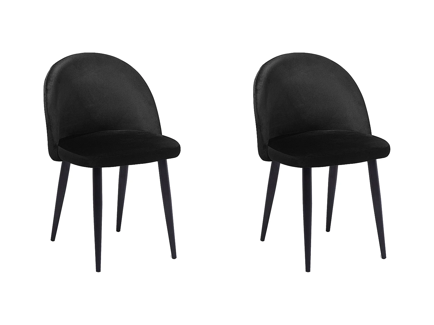 Lot de 2 chaises de salle à manger VISALIA Velours Noir
