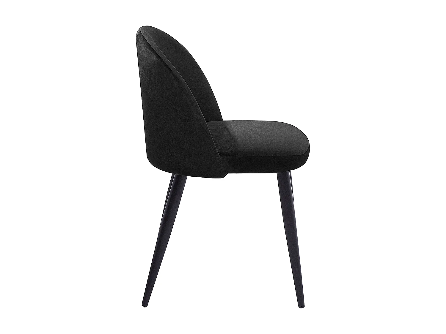 Conjunto de 2 sillas de comedor VISALIA Terciopelo Negro