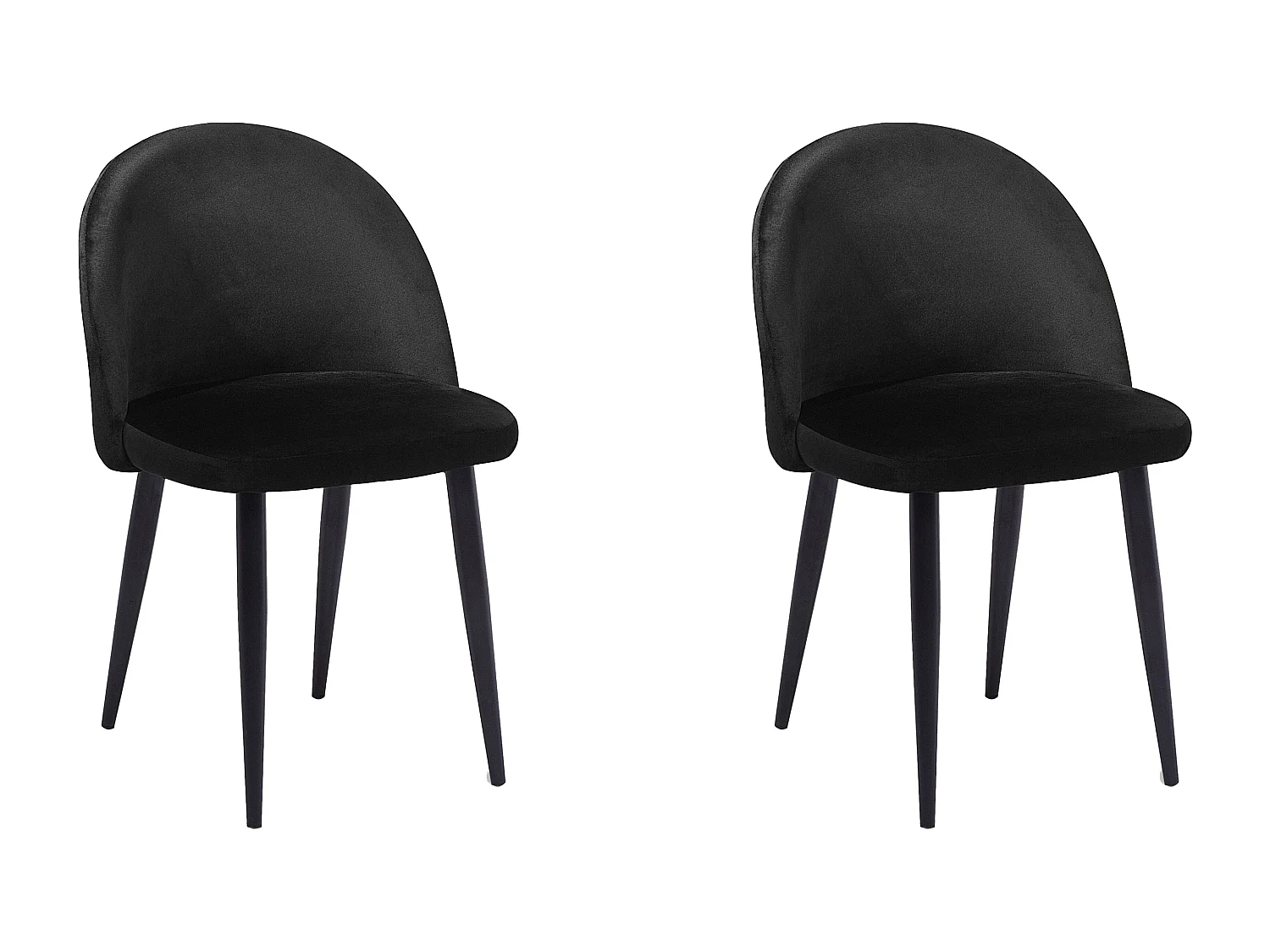 Set van 2 eetkamerstoelen VISALIA Fluweel Zwart