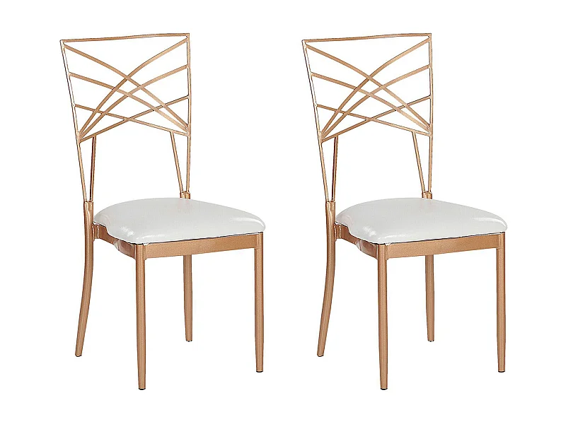 Conjunto de 2 sillas de comedor GIRARD Metal Rosa dorado
