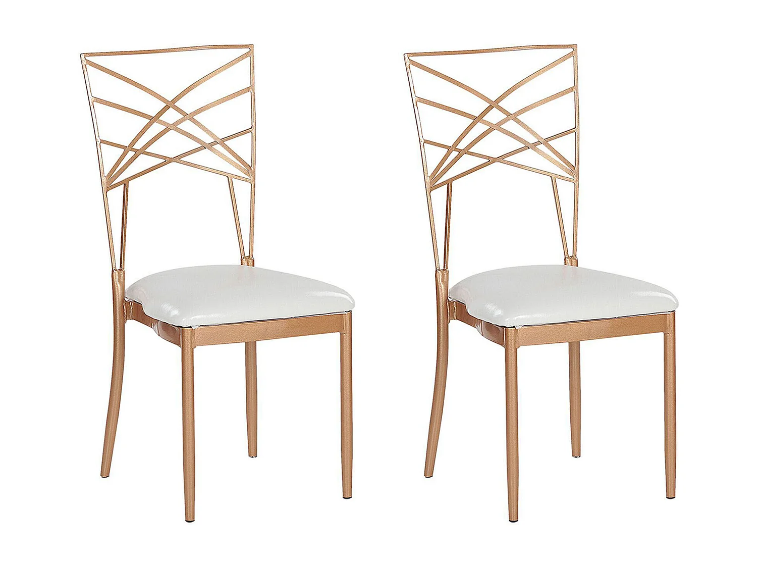 Lot de 2 chaises de salle à manger GIRARD Métal Rose doré