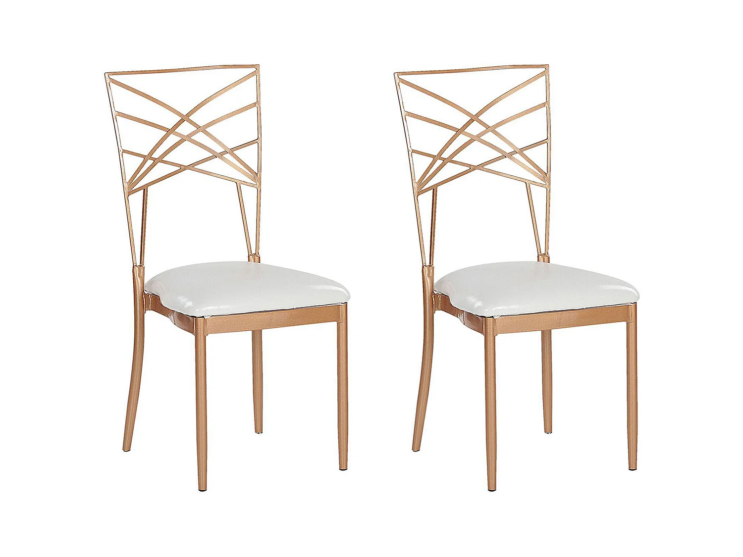 Lot de 2 chaises de salle à manger GIRARD Métal Rose doré