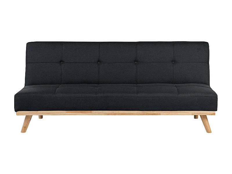 Schlafsofa Polsterbezug in Schwarz modernes Sofa mit Schlaffunktion Couch Froya